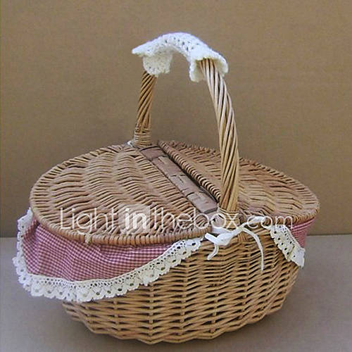 Lovely Little Red Riding Hoods Pink Handmade Wicker Storage Basket