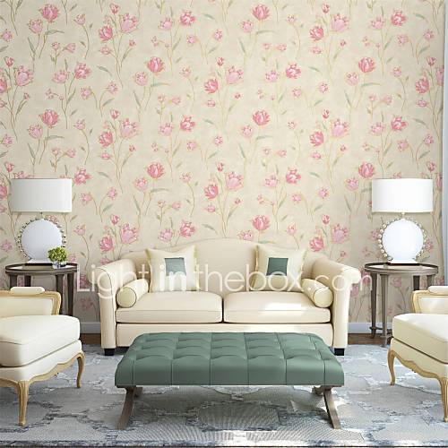 Contemporary Floral Non Woven Wallpaper