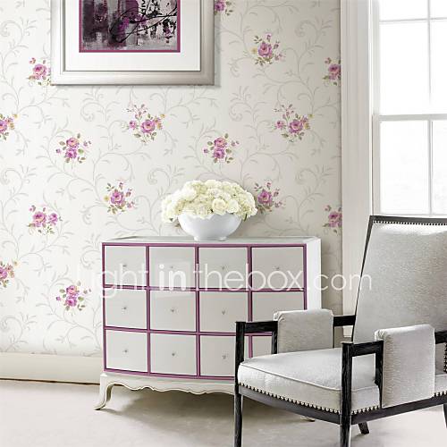 Contemporary Floral Non Woven Wallpaper