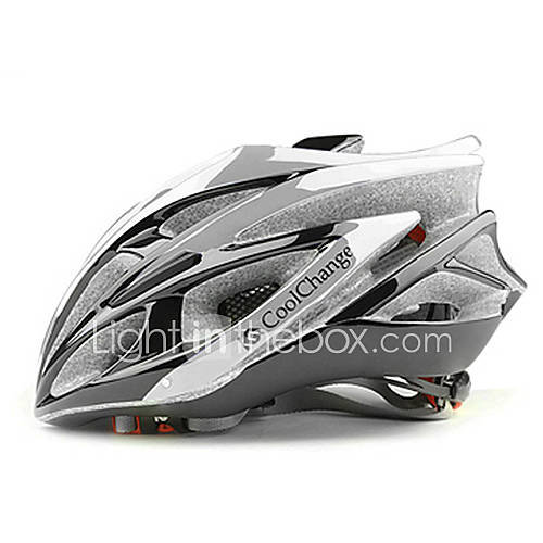 CoolChange 25 Vents SilveryBlack EPS Integrally molded Cycling Unibody Helmet