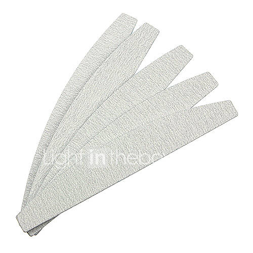 5PCS Gray Arc shaped Emery Nail Art Files