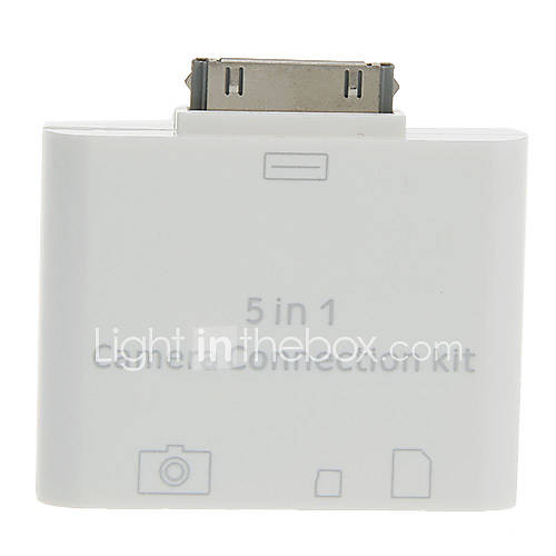 5 in 1 Memory Card Reader iPad Connection Kit (White)