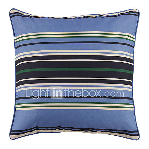 Modern Classic Cold Colors Blue Stripe Waterproof And Oil Proof Decorative Pillow With Insert