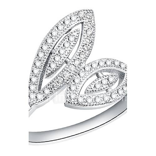 Vintage Style Sliver Clear With Cubic Zirconia Hollow Womens Ring(1 Pc)
