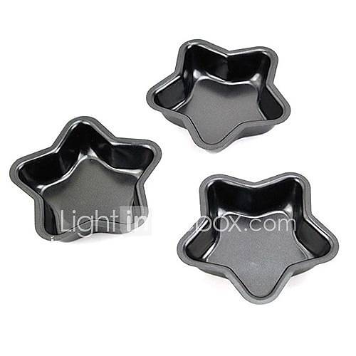 Star Shape Muffin Cupcake Pans and Tart Pans, 3 Pieces per Set, Non sticked Coated