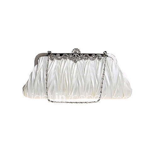 BPRX New WomenS Simple Satin Dual Purpose Evening Bag (Cream)