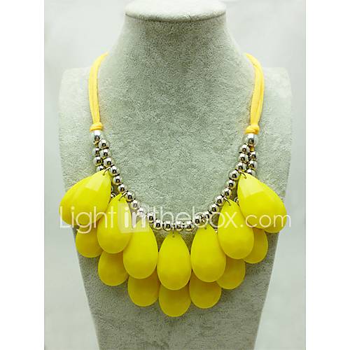 Womens Euramerican Fashion All Match Double Big Drop Necklace