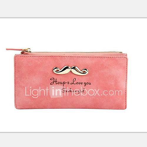 Womens Moustache Frosted Long Wallet