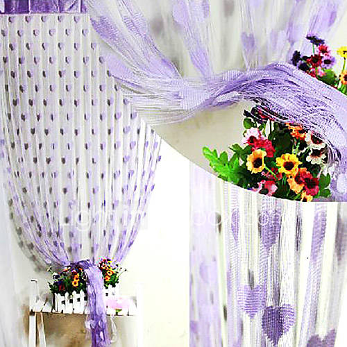 Dreamlike Woven Hearts Curtain Line   Random Colors (39W × 78L)