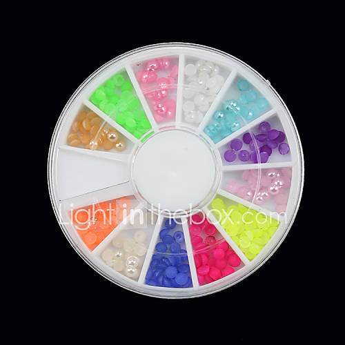 12 Color Half Round Pearl Nail Art Arcylic Decorations