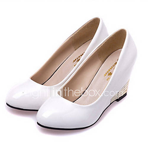 Hushan Womens Faux PU Leather Stiletto Shoes(White)