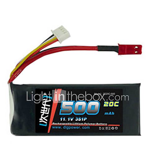 DLG 11.1V 500mAh Li Po Battery(JST Plug)