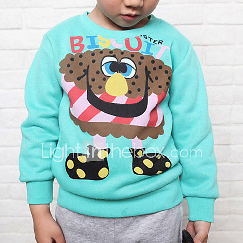 Boys Cartoon Round Collor Fleece Sweatshirt