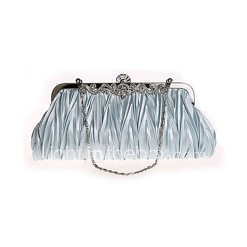 BPRX New WomenS Simple Satin Dual Purpose Evening Bag (Silver)