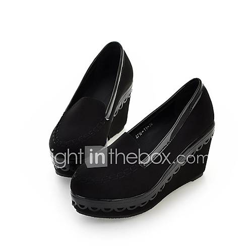 Faux Leather Womens All match Platform Wedge Pumps (More Colors)