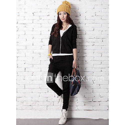 Womens Slin Fit Double Pockets Hoodie