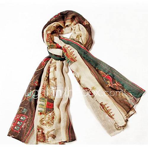 Womens Printing Large Paris Yarn Silk Scarves