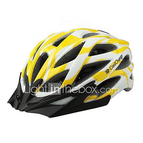 CoolChange 23 Vents Yellow EPS Light Cycling Helmet