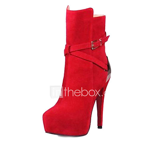 Leather Womens Stiletto Heel Platform Fashion Ankle Boots(More Colors)