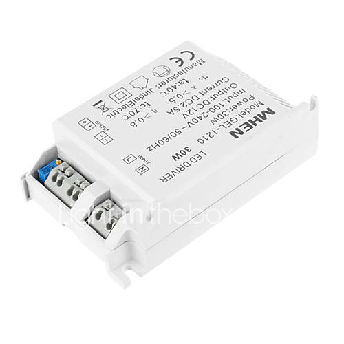 30W 2.5A Input AC100 240V/Output DC12V LED Driver