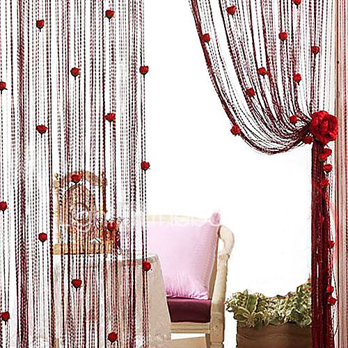 Romantic Rose in Korean Style Curtain Line   Random Colors (39W × 78L)