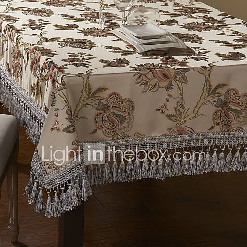 Silk Embroidery Narcissus Pattern Table Cloth