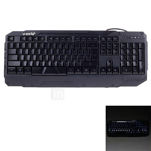 V 0X V3 USB Wired 104 Key Colorful Glare Gaming Keyboard