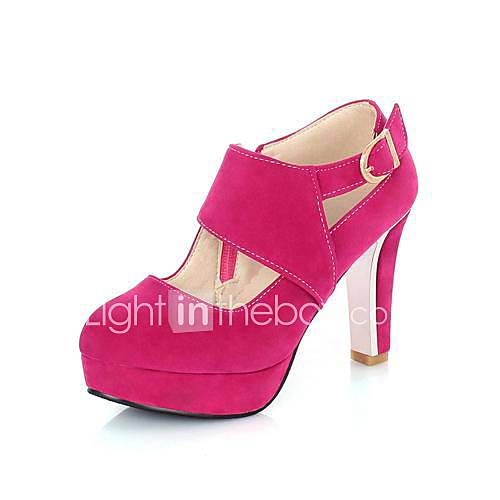 Suede Womens Chunky Heel Heels Platform Pumps/Heels Shoes with Buckle/Zipper (More Colors)