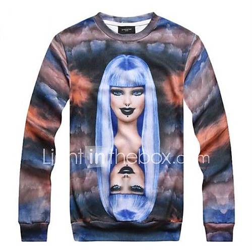 Mens 3D Series Beauty Pattern Printing Fashion Fleece