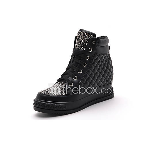 MLKL Casual Dunk High Increased Slope Thick Platform Wedge Heel Shoes(Black)