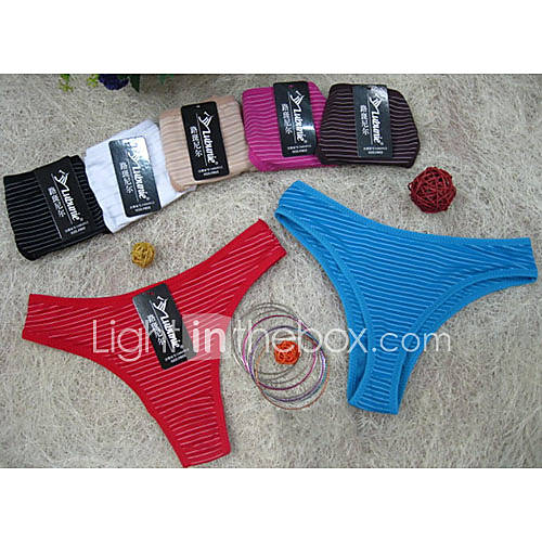 Womens Stripes Pure Color G strings(3/set)