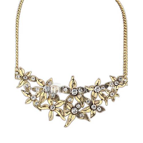 Womens Vintage Ethnice Florals Rhinestone Plated Alloy Party Pendant Necklace (1 pc)