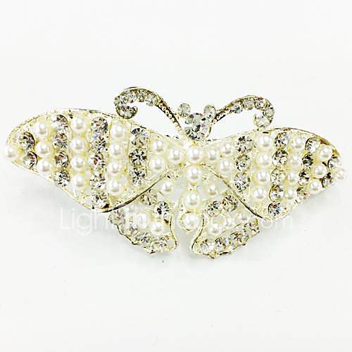 Fashion Bling Shinning Diamond Pearl Butterfly for Women Hairpin Jewelry Accessories