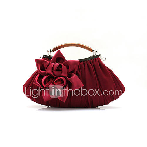 ONDY NewStereoscopic Floral Silk Functional Evening Bag (Wine)