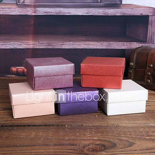 Square Pearl Paper Favor Boxes   Set of 12 (More Colors)