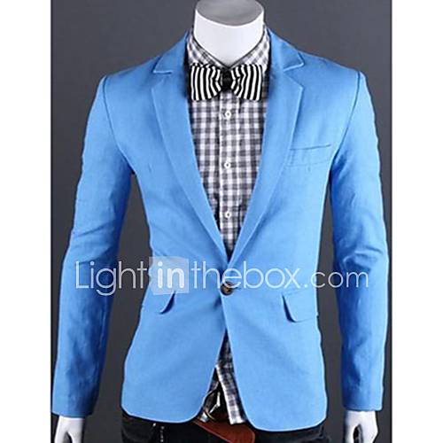 Mens Korean One Button Solid Color Blazer