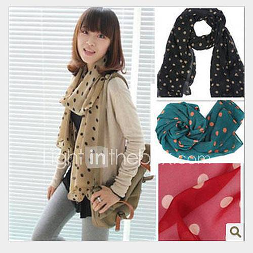 Womans Dot Fashionable Joker Velvet Chiffon Scarves