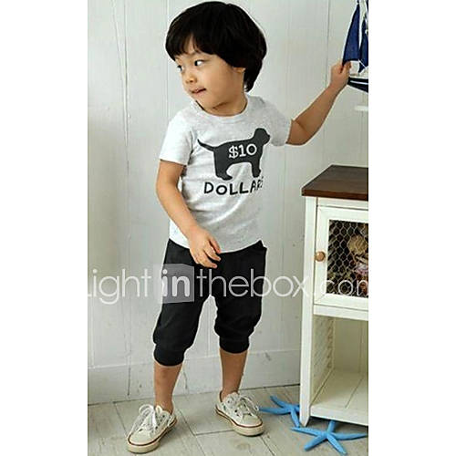 Boys Lovely Animal Print Short Sleeve Clothing Sets