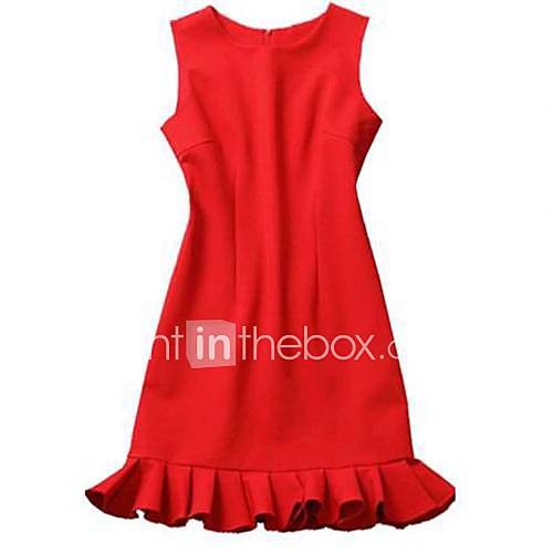 Womens Red Summer Sleeveless Slim Cake Party Evening Mini Dress