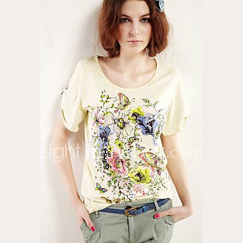 Womens New Summer Printed Loose Shirt