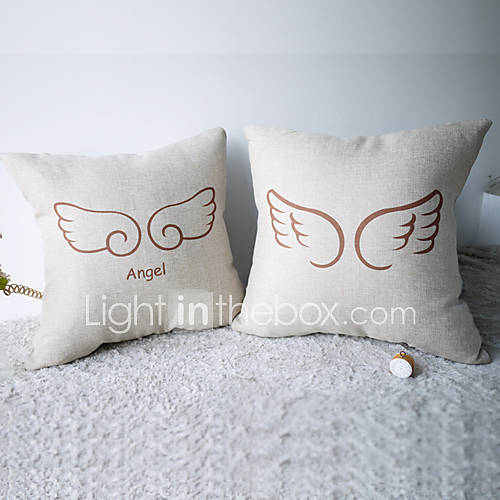 Set of 2 Love with Angels Wings Decorative Pillow Covers