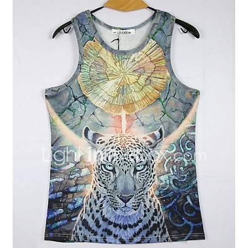 Mens 3D Series Animal Painting Printing Tight Movement Vests