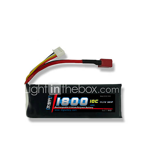 DLG 11.1V 3S 1800mAh 10C Li Po Battery(T Plug)