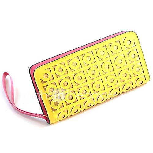 Womens Euramerican Fashion New Style Pierced Contrast Color Wallet