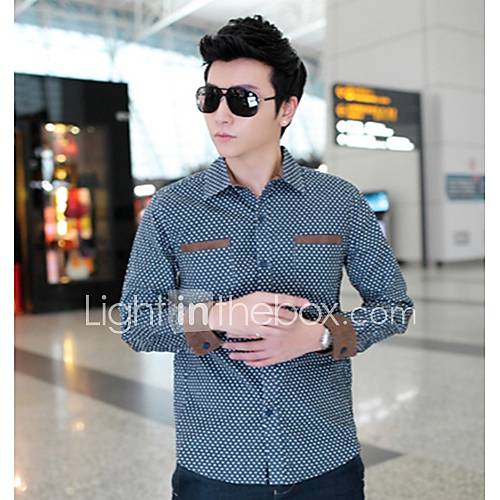 Mens Contrast Color Dots Shirts