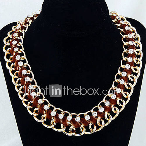 Womens Euramerican Luxury Metallic Rhinestone Necklace
