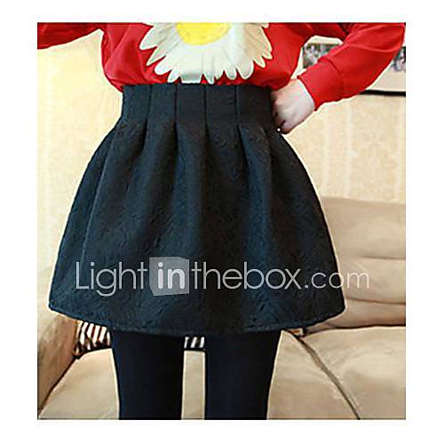 Womens Relief Pattern Pleat Mini Skirt