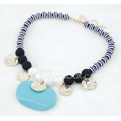 Womens New Style Fashion Turquoise Coin Beads Necklace