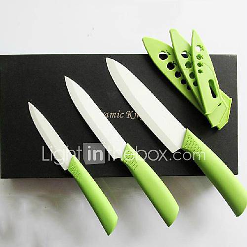 3 Pieces Ceramic Knife Set with Covers, 4 Paring Knife 5 Multi function Knife 6 Chef Knife with Gift Box