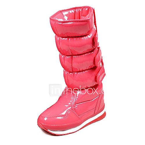 Faux Leather Womens Flat Heel Comfort Snow Boots Shoes(More Colors)